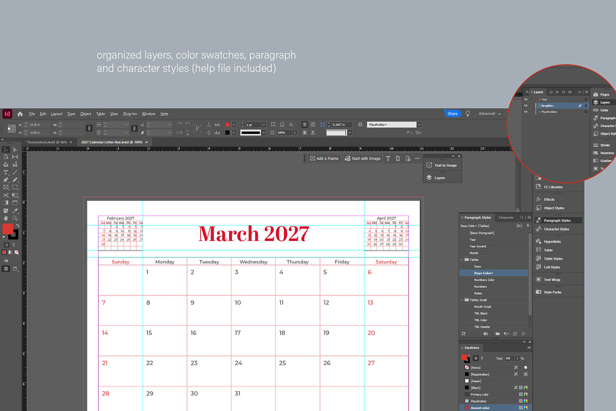 2027 Landscape Calendar Template, a Stationery Template by R-studio (Photo 6 of 8)