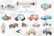 Watercolor Transport alphabet, an Object Graphic by Ana-Sakuta (Thumbnail 13 of 14)