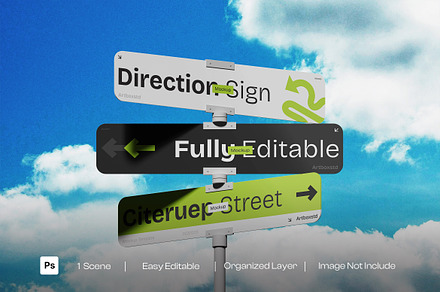 Direction Sign Mockup