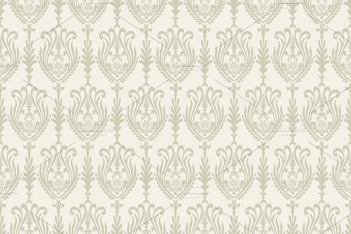 Beige Ikat Floral Damask Pattern, a Pattern Graphic by PPEthnicDecorPattern (Photo 2 of 2)