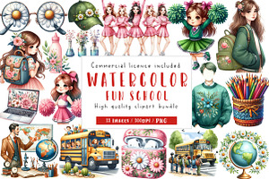 Fun School Activities Clipart, an Illustration by CreationArt