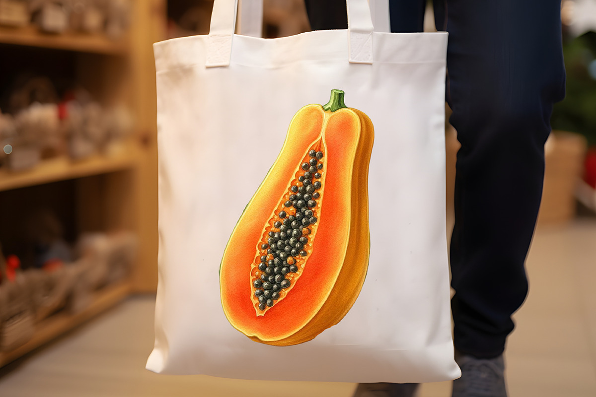 Watercolor Papaya Fruit Clipart, an Illustration by Rose Art (Photo 6 of 7)