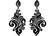Black Ornamental Earrings SVG Set, an Object Graphic by jahid234 (Thumbnail 5 of 13)