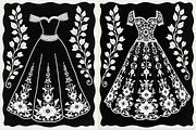 Wedding Dress Vector Pack, an Illustration by Gaye Art (Thumbnail 13 of 21)