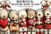 Cute Valentine Bears in Love PNG, an Illustration by Libby Wishes (Thumbnail 1 of 7)