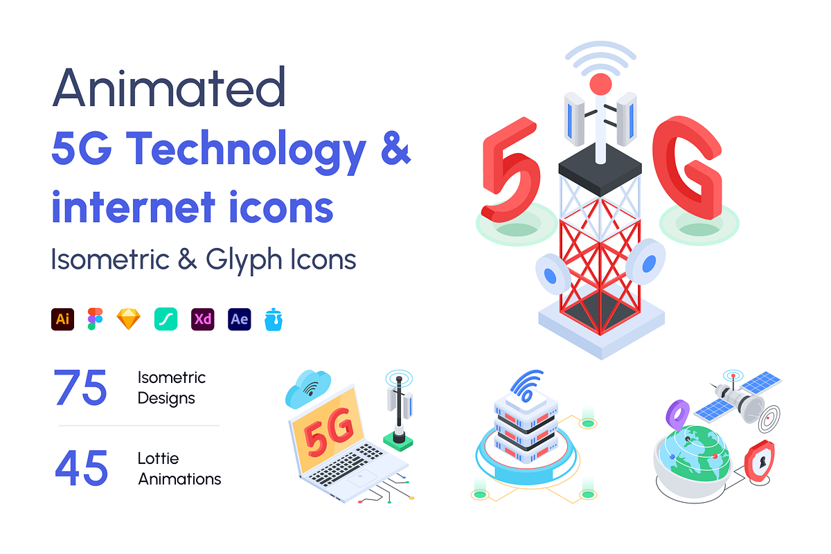 5G Technology and Internet Icons, a Duotone Icon by Vectors Market (Photo 1 of 12)