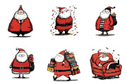 Whimsical Funny Santa clipart, an Illustration by CreationArt (Thumbnail 2 of 5)