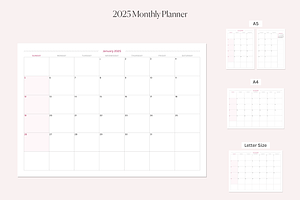 2025 Monthly Printable Planners