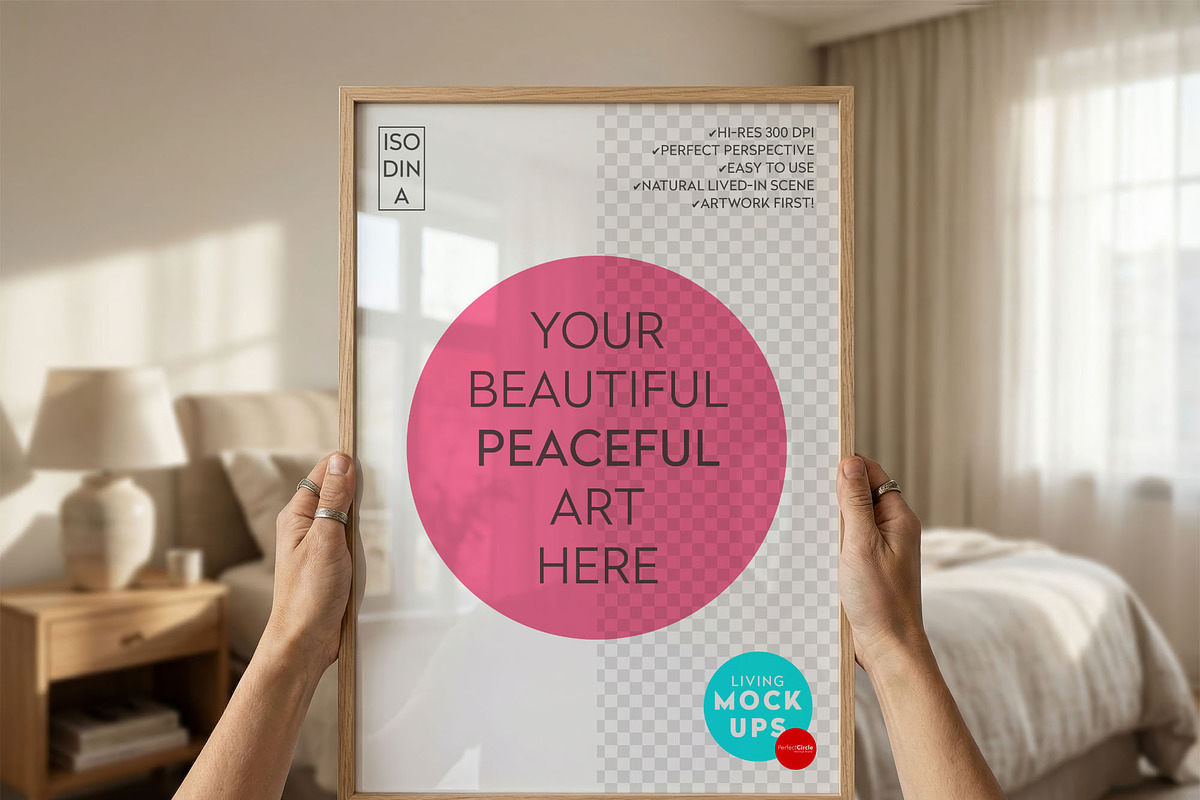 ISO Bedroom Poster Frame Mockup, a Mockup by DesignRocket (Photo 8 of 9)