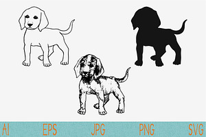 Dog Beagle Set Vector Svg Png Eps