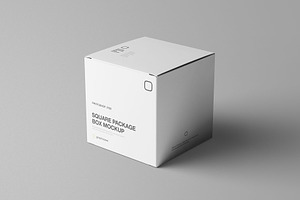 Square Package Box Mockup