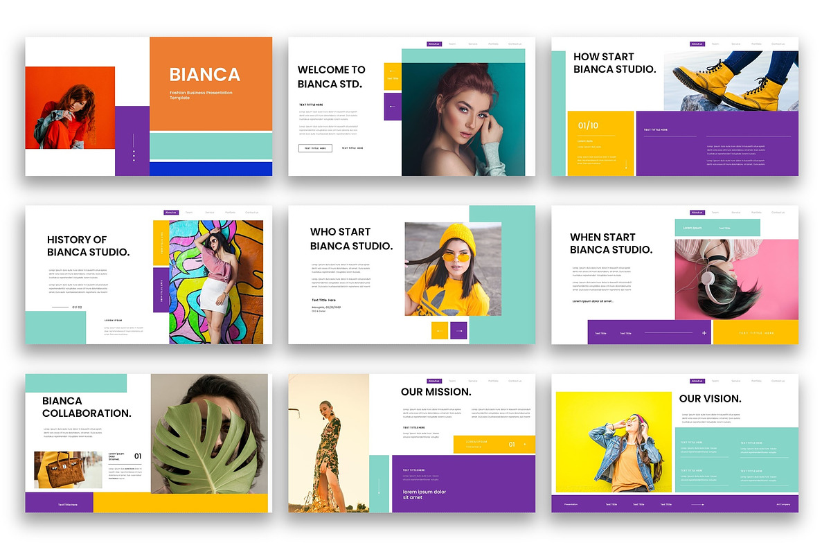 Bianca–Fashion Google Slide Template, a Presentation Template by kreatifreya (Photo 2 of 6)