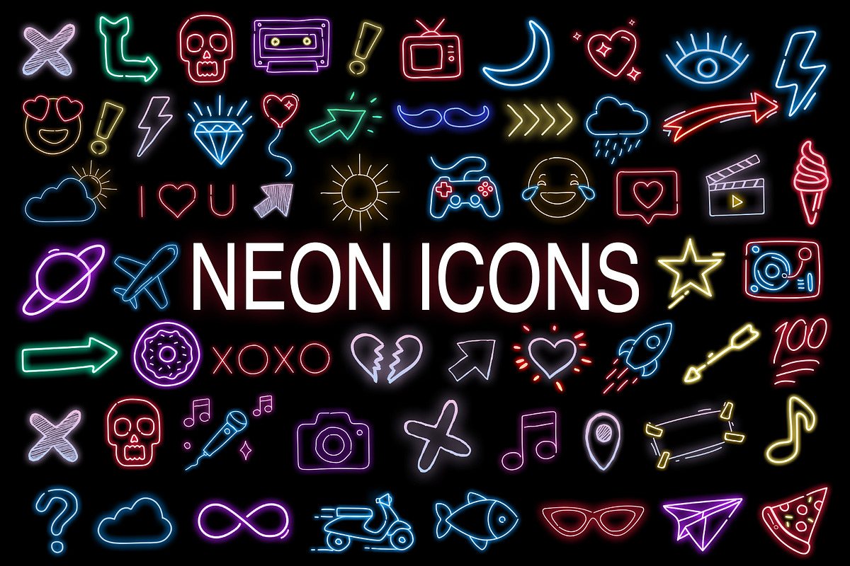 Neon Icons, an Outline Icon by Pixflow (Photo 1 of 6)