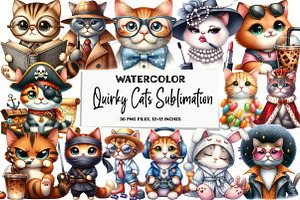 Quirky Cats Sublimation, an Illustration by DreamArtGraphic