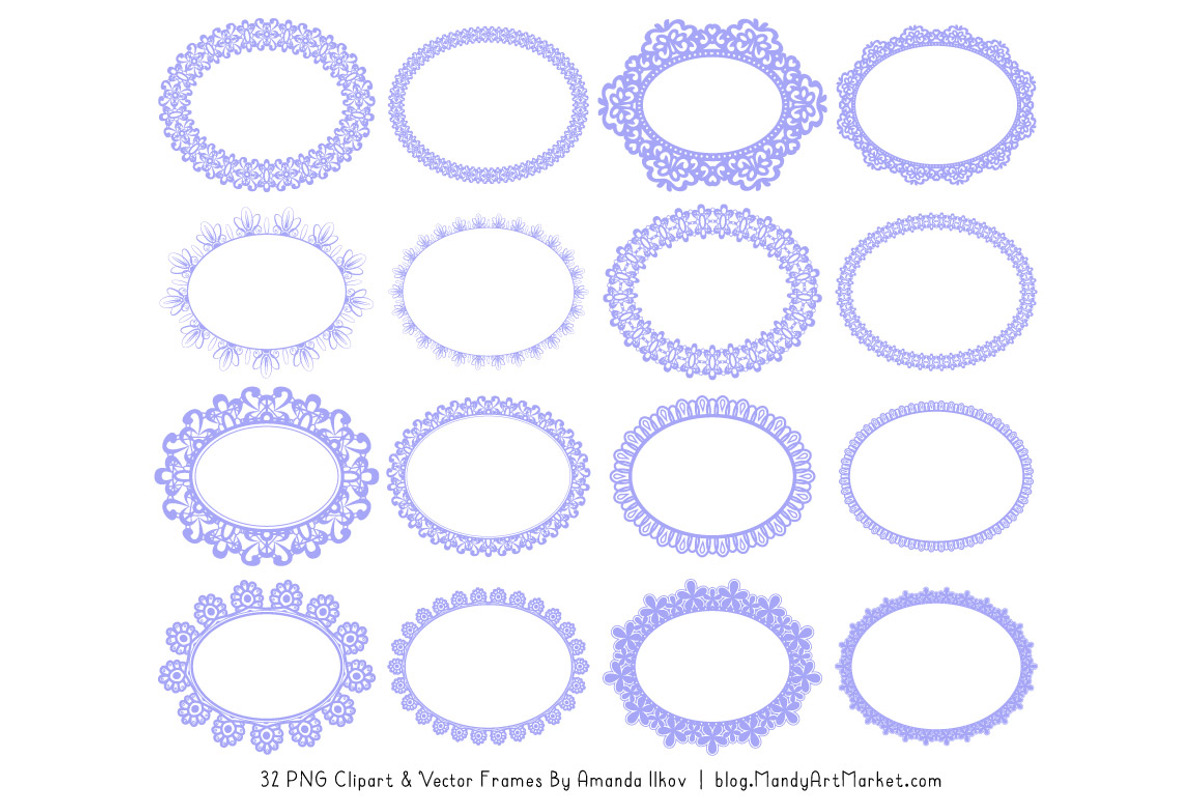 Periwinkle Round Lace Frames, an Illustration by Amanda Ilkov (Photo 4 of 5)
