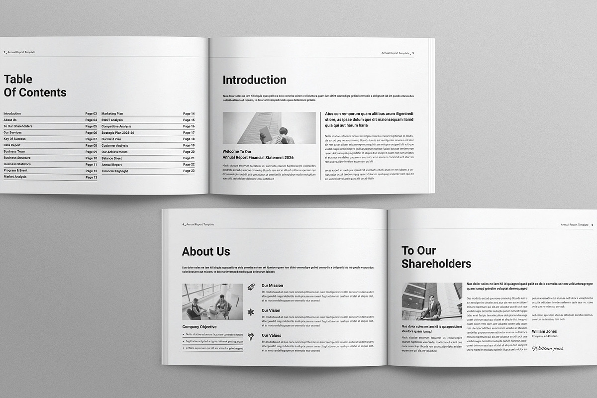 Annual Report Template Landscape, a Brochure Template by Work-Envance (Photo 2 of 9)