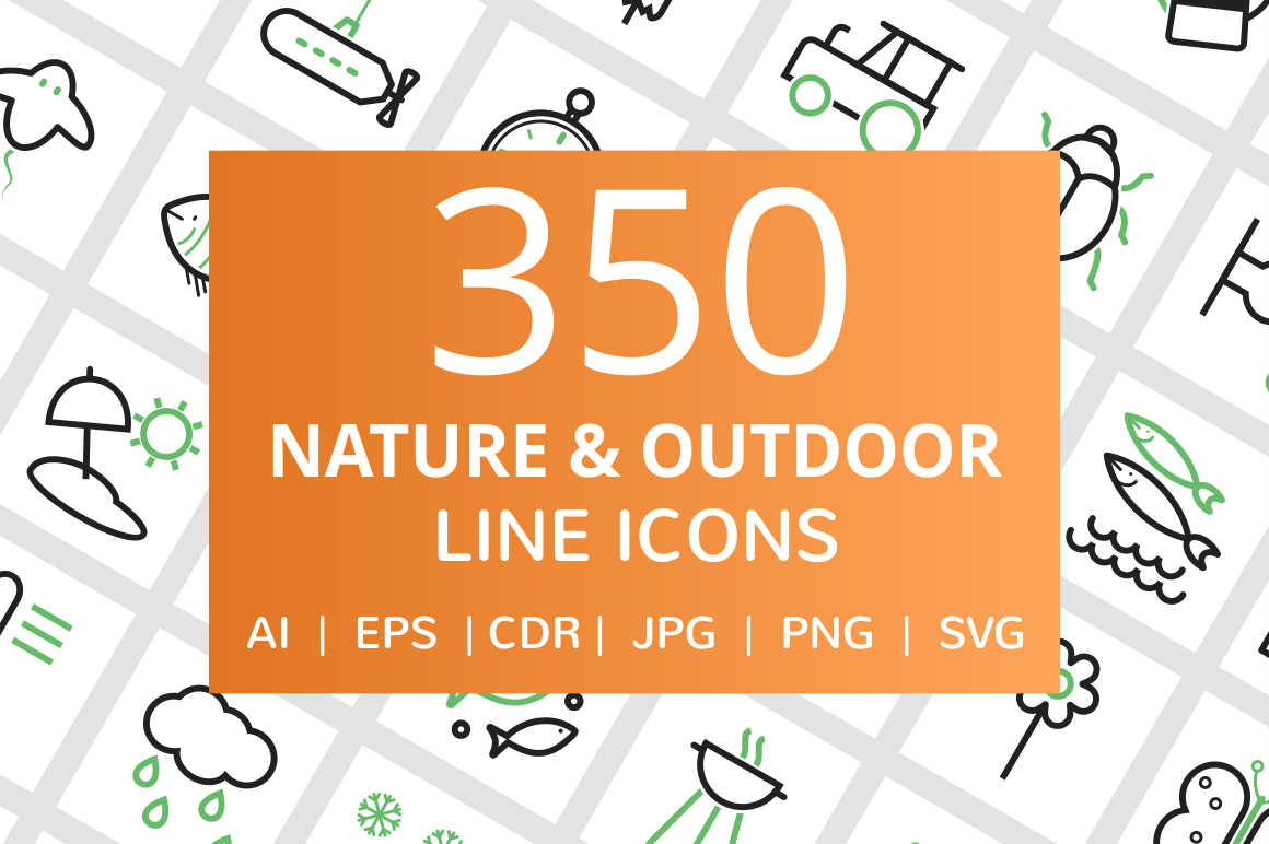 350 Nature & Outdoor Line Icons, an Outline Icon by IconBunny
