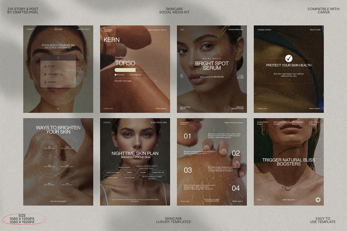 Skincare Story & Post Set Canva preview 4