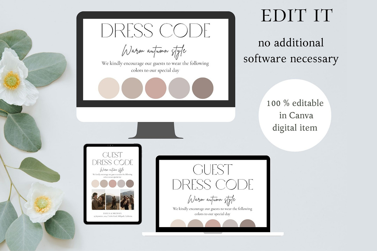Guest dresscode with photo card, a Stationery Template by EvaTemplates (Photo 3 of 7)