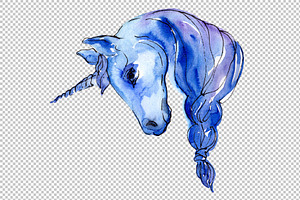 Beautiful Unicorns PNG Watercolor