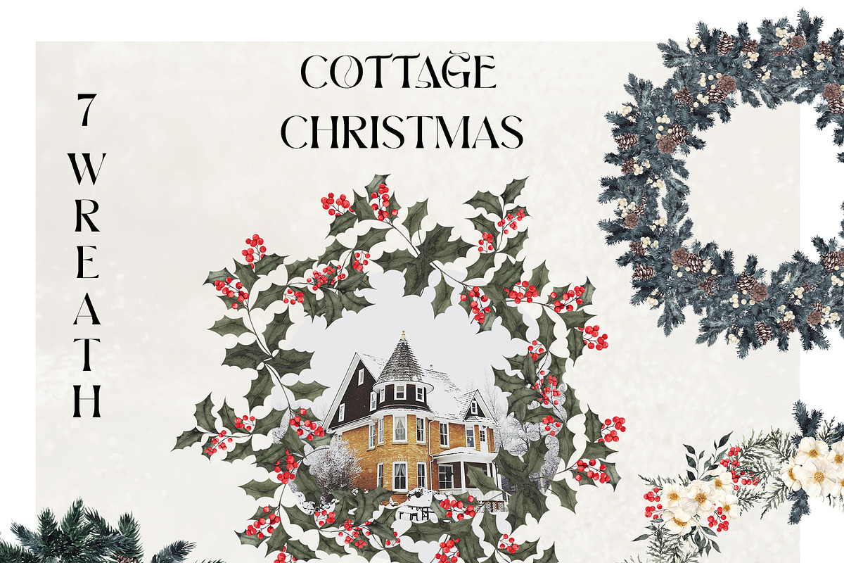 Cottage Christmas. Cozy Home., a Seasonal Illustration by ma_i_vi (Photo 7 of 11)