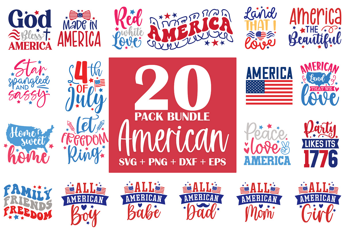 American SVG Bundle, USA SVG Bundle, an Illustration by ZoomkSVG (Photo 1 of 39)