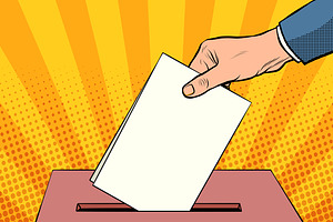 voter ballot box politics elections, a Person Illustration by studiostoks