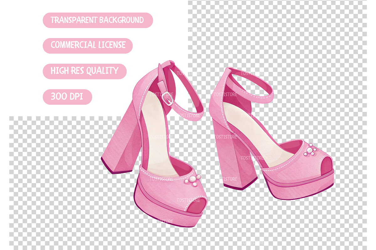 Fashion Doll Clip Art, Pink Clipart, an Illustration by TatiMockup (Photo 4 of 5)