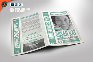 Funeral Program 13 Newspaper Theme, a Brochure Template by SeraphimChris