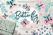 Butterflies patterns collection, a Pattern Graphic by Cozy pattern shop (Thumbnail 1 of 8)