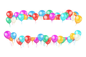 Colourful balloon borders, a Decorative Illustration by Yayasya