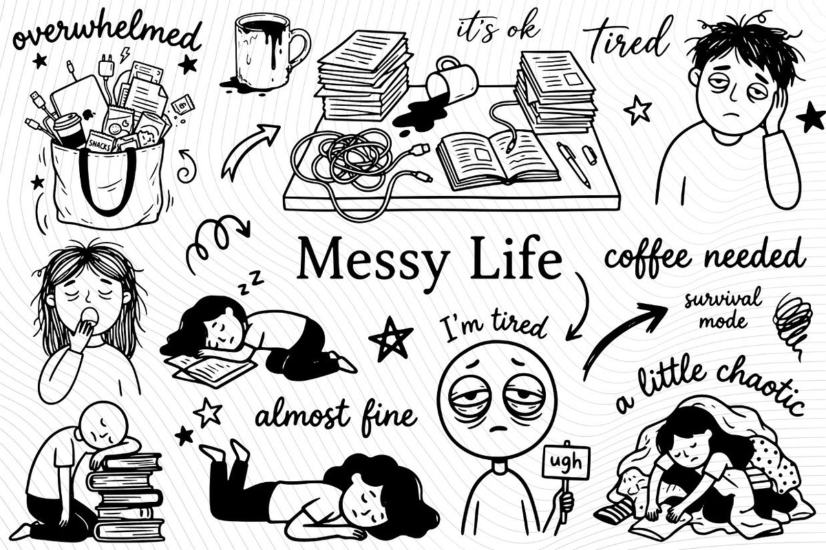 Messy Life Clipart vector, a Person Illustration by PassionPNGcreation (Photo 1 of 4)