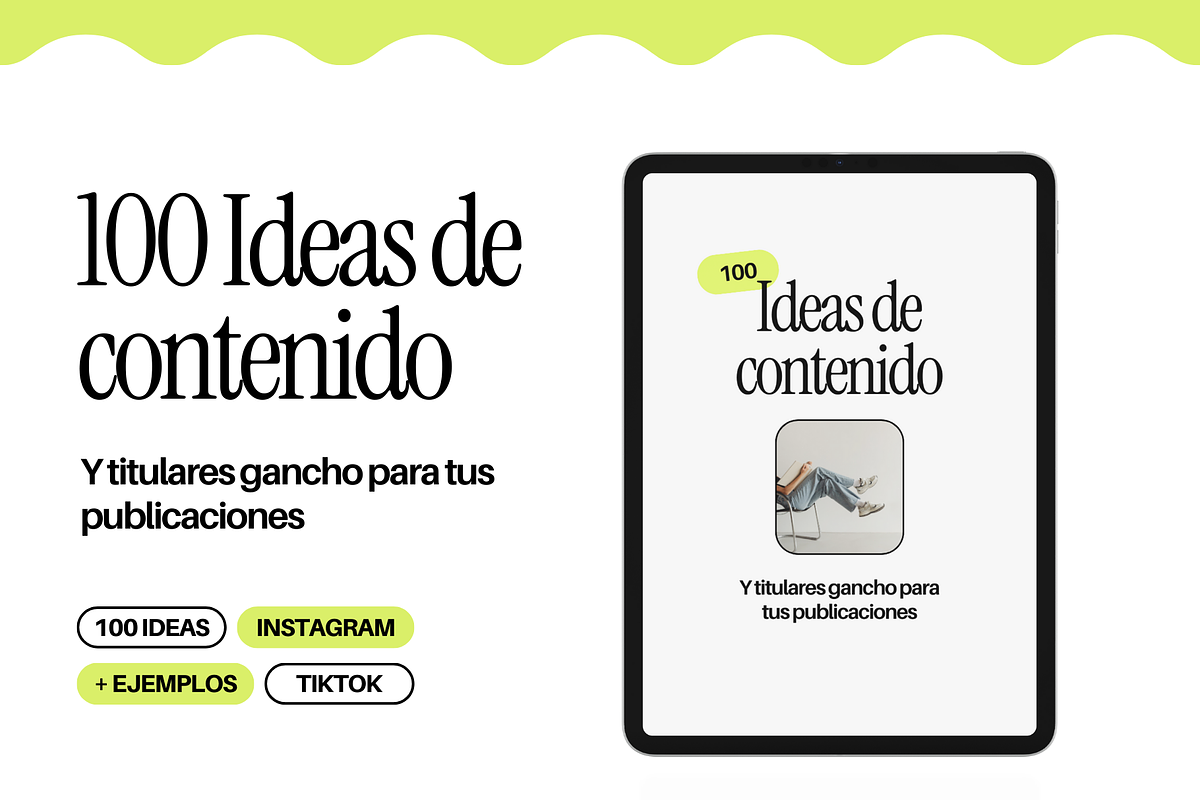 Ebook - 100 Ideas de contenido, a Social Media Template by Mila Estudio (Photo 1 of 4)