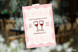 Wedding Jail - Wedding Invite, an Invitation Template by Two Sleepy Heads Studio