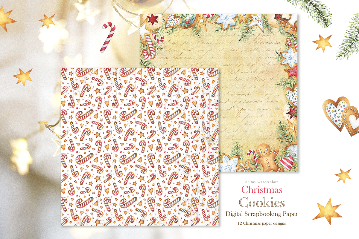 Christmas Cookies digital paper, a Pattern Graphic by Tatiana Troian (Photo 5 of 8)