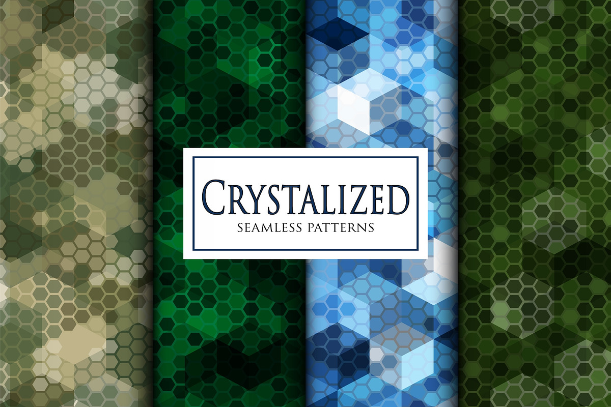 Crystalized hexagonal camouflage, a Pattern Graphic by ArchonDigitalShop (Photo 3 of 6)