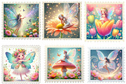 Spring Fairy Postage Stamp Clipart, an Illustration by Designking (Thumbnail 4 of 4)