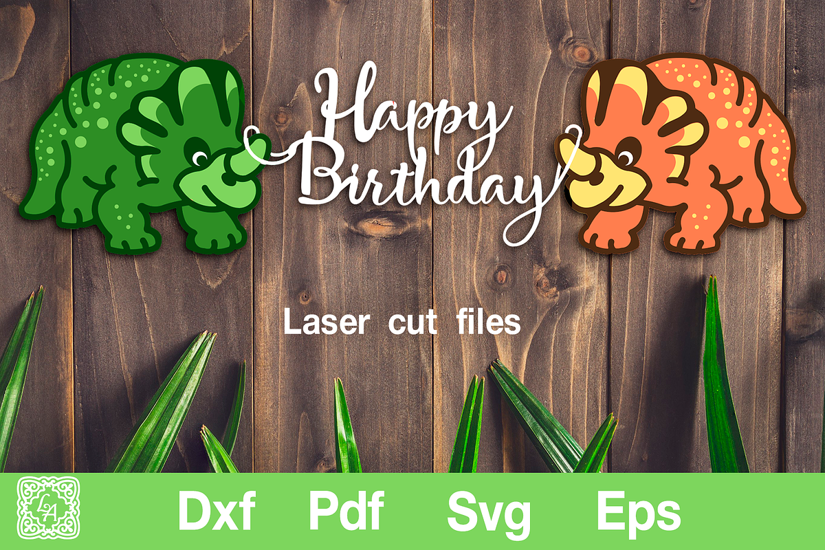 Dino Birthday Decor SVG Laser cut, a Templates & Theme by Lerina Art (Photo 1 of 3)