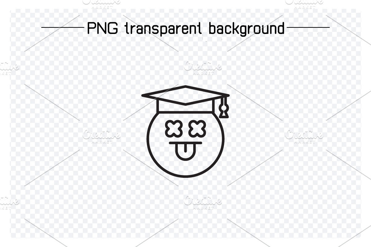 Student Line Emoticons Set, an Outline Icon by Designfour (Photo 4 of 7)