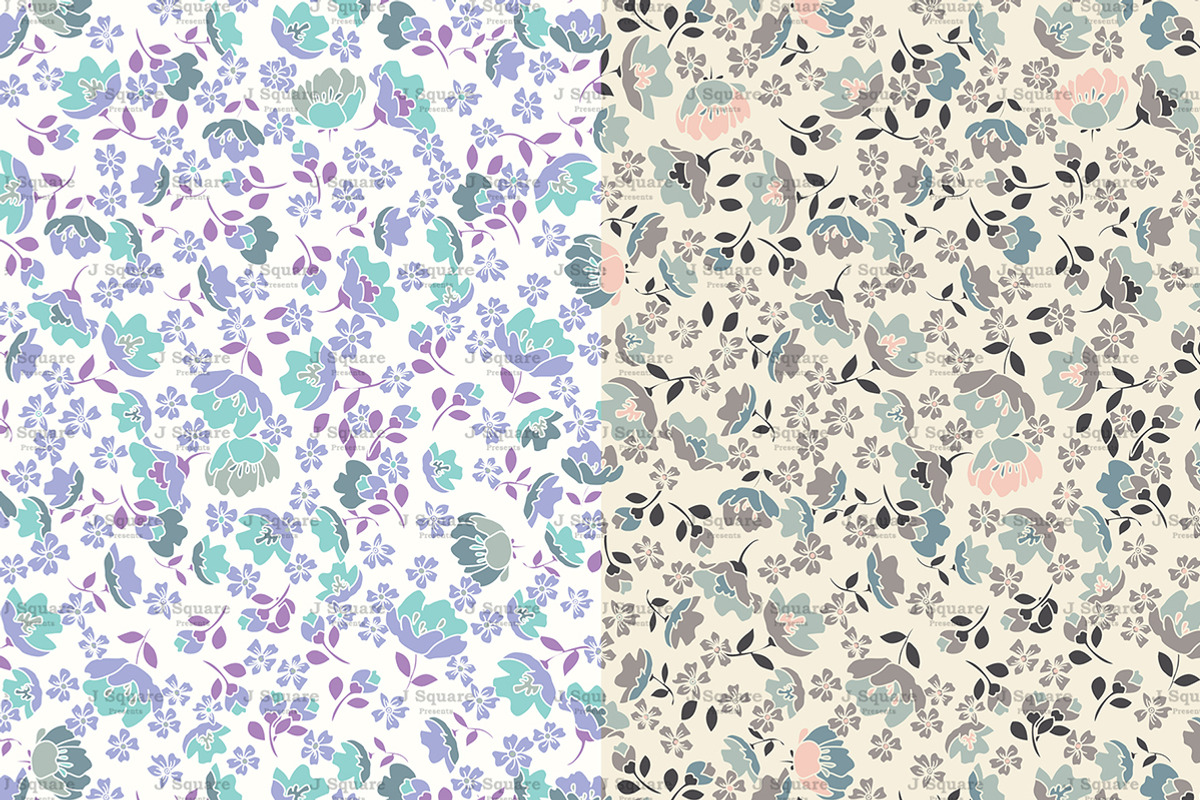 Lovely Ditsy Floral Vector Swatches preview 2