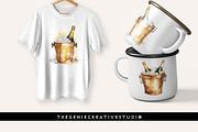 Golden Champagne Bucket PNG Clipart, an Object Illustration by Geniecreativestudio (Thumbnail 7 of 9)