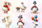 4th of July Goose PNG Sublimation, an Illustration by Watercolor design (Thumbnail 2 of 4)