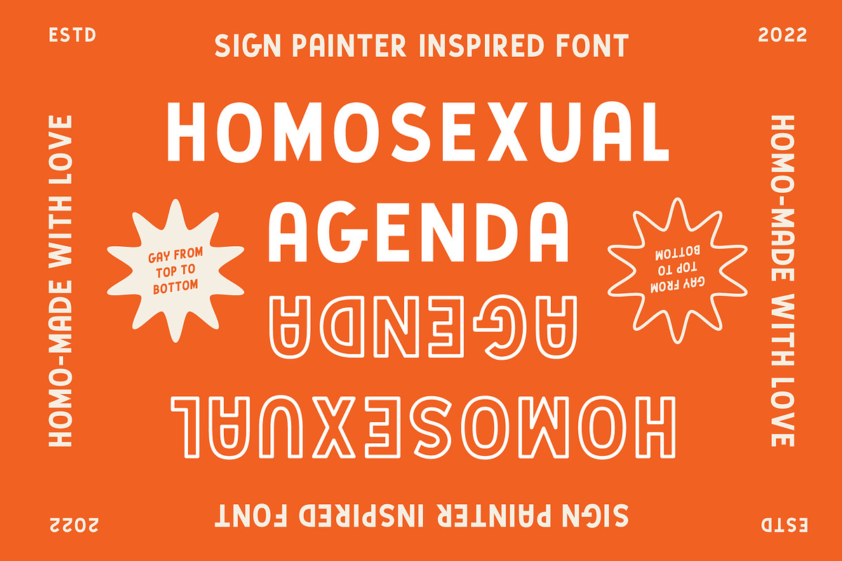 Homosexual Agenda -Sign Painter Sans, a Sans Serif Font by Creative Type (Photo 12 of 12)