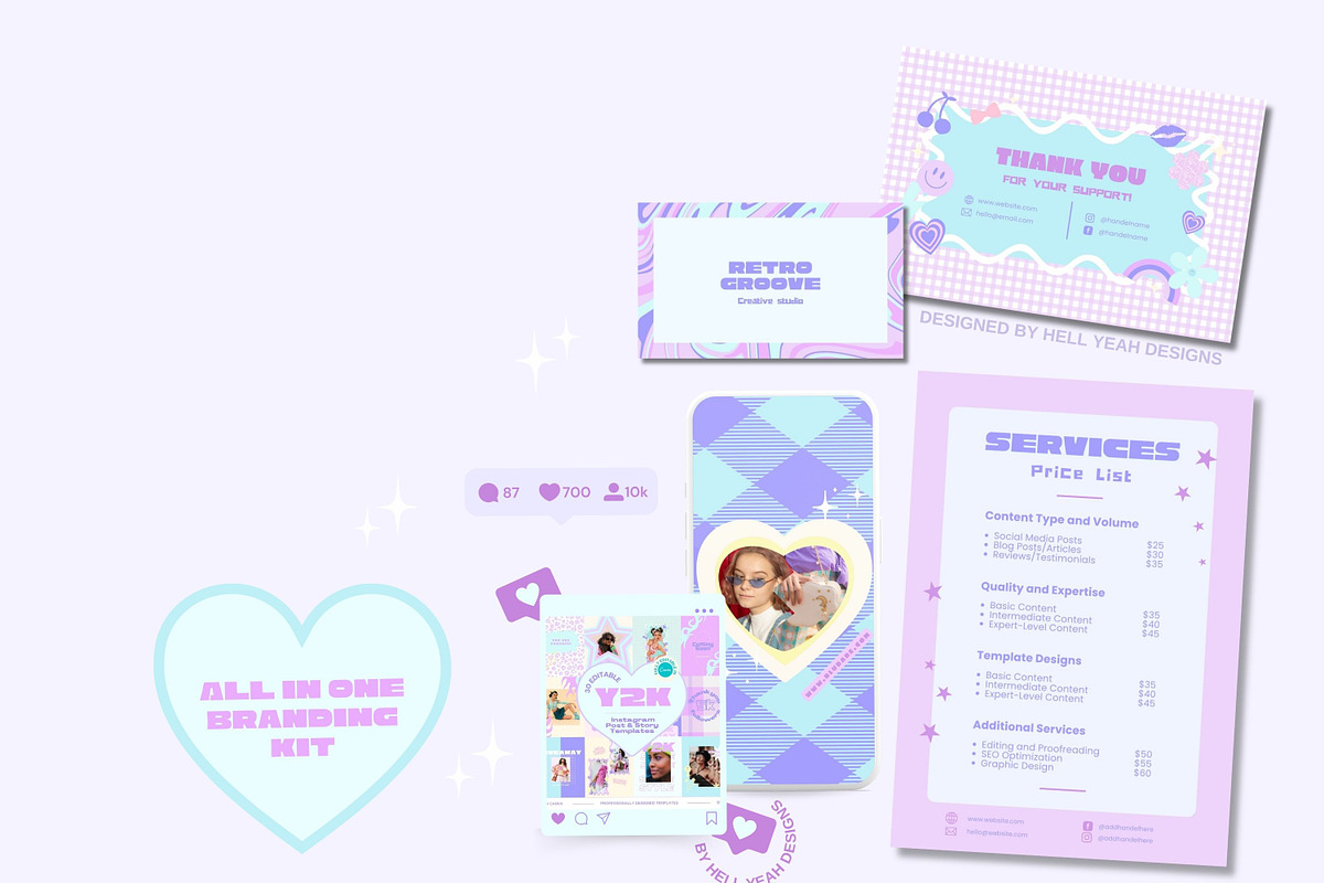 Y2K Branding Starter Kit Templates, a Branding & Logo Template by Hell Yeah Designs (Photo 6 of 20)