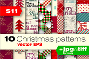 10 seamless Christmas patterns!, a Pattern Graphic by tkdesign (Thumbnail 1 of 9)