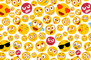 Colorful smiley face pattern, a Pattern Graphic by Yayasya