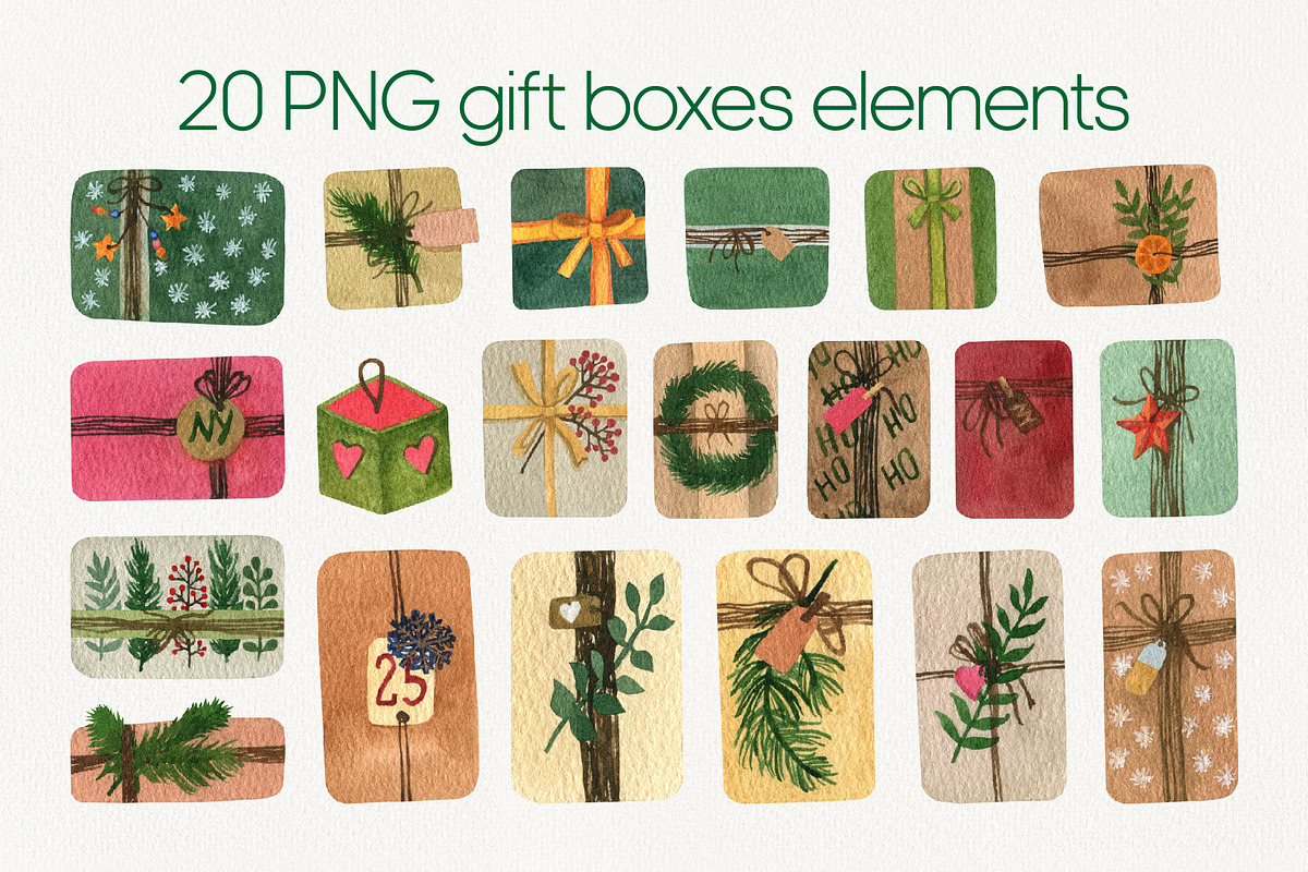Craft watercolor gift clipart PNG, an Illustration by Anntre (Photo 2 of 6)