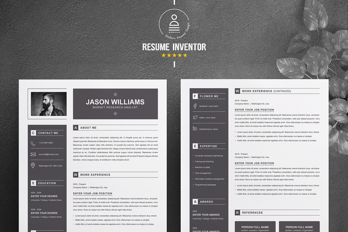 Resume Template, a Resume Template by ResumeInventor (Photo 2 of 7)