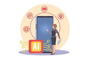 Automatic customer support, a Technology Illustration by YummyBuum