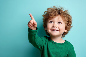 Happy child with curly hair, a Person Photo by MistyDay